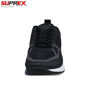 Chaussures de course à lacets en cuir véritable avec semelle intermédiaire en caoutchouc noir et blanc, confortables, de haute qualité, anti-odeur, personnalisables - Product Image 2