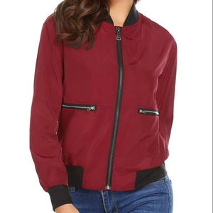 2025 Women Bomber <b>Jacket</b> Long Sleeve Zipper up Fashionable Shinny Polyester <b>Jackets</b> Breathable Comfortable Women Bomber <b>Jacket</b> - Product Image 3