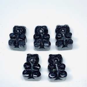 ลูกปัดรูปตุ๊กตาซันสโตนสีดำ12x8มม. สำหรับทำเครื่องประดับ - Product Image 1