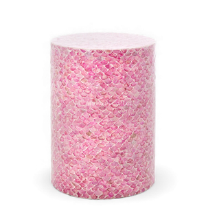 Tabourets faits à la main en nacre, incrustations de coquillages, meubles pour un accent de luxe dans la maison - Product Image 1