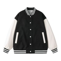 Veste universitaire pour homme en cuir de vache, style japonais, respirante, bleu clair, pour couple, hiver