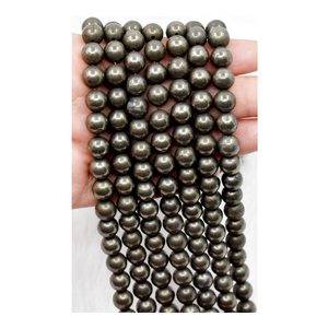 Pyrite A ลูกปัดกลมหลวม10มม.,พลอยแก้วธรรมชาติสำหรับทำเครื่องประดับในราคาที่แข่งขัน - Product Image 1