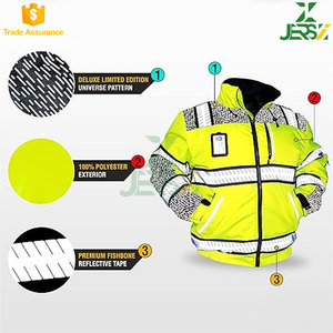 Men's Hi-Vis Safety Jackets with Reflective Stripes Custom OEM Bulk Supplier Manufacturer Maximum Visibility Work Bombers - Product Image 2
