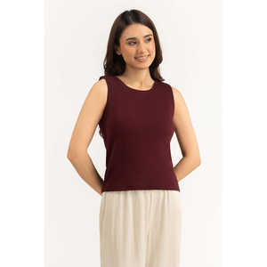 Top Informal de Tela Tejida con Elemento de Moda Sencillo, Corte Regular WM-KTP-SS26-119 - Product Image 3