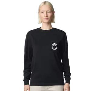 T-shirt à manches longues pour femmes, en coton, col rond, décontracté, avec poche, couleur unie, tissu doux, haut à porter tous les jours - Product Image 1