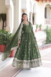 Hot Selling Beautiful Designer Women's Casual Satin Suit <b>Dress</b> with Full Sleeves for Autumn Indian Pakistani Wedding Parties - Product Image 4