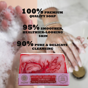 Handcrafted Gift <b>Soap</b> Bar 80g Cranberry Premium Bath Cleanser Body Face Care Artisan Design Private Label OEM ODM - Product Image 3