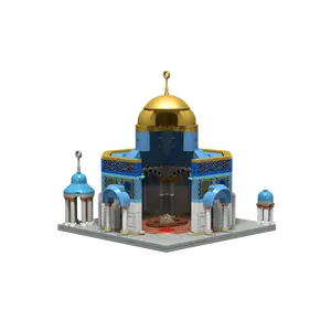 Safe High Quality Educational Toy for Kids Multi Color 587 Pieces Unisex TAKVA Dome of the Rock ABS Masjid al-Aqsa Muslim Blocks