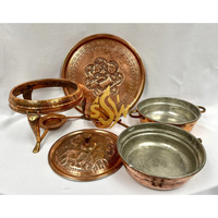 Réchaud artisanal en cuivre royal Serveur de buffet élégant de qualité supérieure pour une chaleur et une présentation parfaites des aliments Forme ronde avec poignée