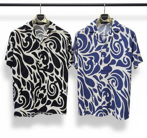 Camisa Moderna de Manga Corta con Estampado Floral para Hombre, Corte Holgado, Tela Ligera, Diseño Elegante de Verano, Ropa Casual, Atuendo para Vacaciones - Product Image 1