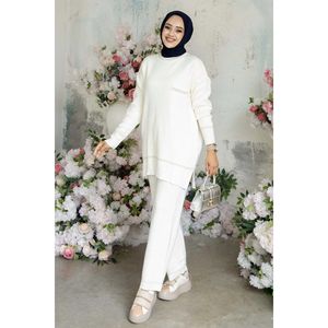 Ensemble 2 pièces en tricot régulier Anje, couleur écru, taille LSTD, 165 cm - Product Image 4