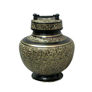 Elegant Black Metallic Handcrafted Cremation Urn Durable Adult Burial <b>Ashes</b> <b>Keepsake</b> with Engraving Funeral Supplies - Product Image 1