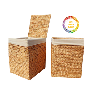 ตะกร้าถาดผักตบชวาแบบดั้งเดิมที่ไม่ซ้ำกันสานพื้นผิวแข็งแรงกรอบสำหรับห้องน้ำในครัวเรือนจอแสดงผลเชิงพาณิชย์ - Product Image 6