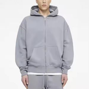 Sweat à capuche zippé en éponge française 500 g/m² personnalisé de haute qualité Ensemble pantalon de survêtement et sweat à capuche pour hommes - Product Image 1