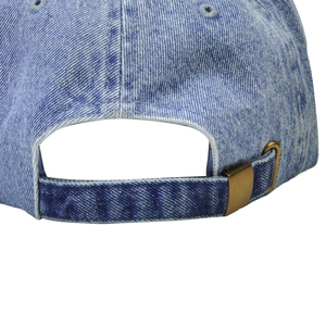 Gorra de béisbol de mezclilla azul claro clásica 100% algodón tamaño ajustable lavable a máquina estilo deportivo - Product Image 4
