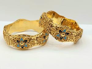 Venta al por mayor 24K chapado en oro de latón inoxidable brazaletes de alta calidad elegante joyería de moda pulseras - Product Image 2