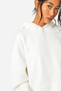 Ecru เสื้อฮู้ดปักลายโอเวอร์ไซส์สำหรับผู้หญิงเสื้อฮู้ดต่อต้านการยับและระบายอากาศได้ดีมีซิปรูด - Product Image 6