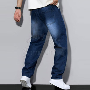 Custom Men Casual Baggy Fit Breathable 100% Cotton <b>Jeans</b> Summer Spring Autumn Medium Wash New Release Designer for Online Sale - Product Image 6