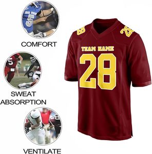 Camiseta de fútbol americano para jóvenes y adultos totalmente personalizable con nombres de logotipos de equipos y diseños sublimados - Product Image 3