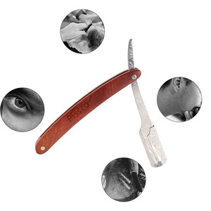 Navaja de Afeitar Manual de Acero Inoxidable de Alta Calidad para Hombre con Mango de Madera, Navaja de Afeitar Recta para Barbería - Product Image 2
