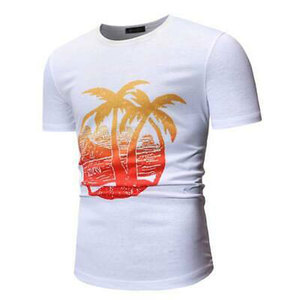 Camiseta de cuello redondo lavada Vintage para hombre, manga corta, 100% algodón suave, varios colores para ropa informal - Product Image 2