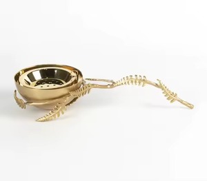 High Quality Wooden Double Bowl With Golden Metal Centerpiece Adds Warmth And Luxury To Any Tabletop - Product Image 6