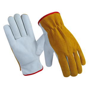 Gants de sécurité en cuir de vache à grain fendu Premium XL Protection industrielle anti-coupure en aramide ignifuge confortable - Product Image 1