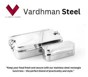 Boîte à lunch en acier inoxydable, boîte à lunch rectangulaire en acier, boîte à lunch en métal, boîte à lunch rectangulaire, récipient alimentaire en acier, boîte à lunch - Product Image 2