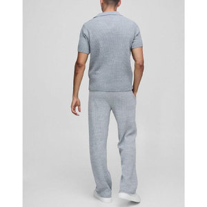Ensemble de jogging à manches courtes pour hommes de haute qualité personnalisé coupe décontractée respirant 100% coton ensembles de survêtement de couleur unie pour l'été - Product Image 5