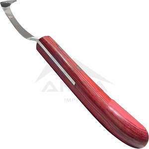 Premium Double <b>Edged</b> Hoof Knife Farrier Stainless Steel Blade <b>Wooden</b> Handle Multifunctional Horseshoe Knife Hoof <b>Trimming</b> Horses - Product Image 5