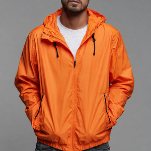 Veste coupe-vent imperméable à séchage rapide pour homme, randonnée en plein air, printemps automne, décontractée, respirante, à capuche, imperméable, logo avant - Product Image 4