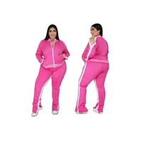 Ensemble deux pièces décontracté pour femmes, automne-hiver, rayé, personnalisé, écologique, respirant, col montant, veste zippée