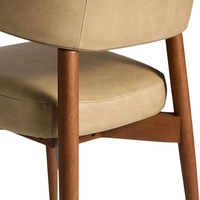 Chaise de jardin en teck, design moderne et unique, assise en mousse épaisse, tissu en cuir, résistante aux intempéries, solution élégante pour s'asseoir en extérieur