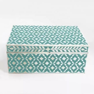 Boîte à os indienne de haute qualité nouvellement Aqua Indian Mother Of Peal Boîte décorative Nouveau design Orgainser boîte de bureau décorative - Product Image 1
