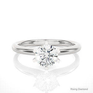 Anillo de diamantes CVD de oro blanco de compromiso de corte redondo de 1,18 quilates, regalo de aniversario para sus anillos de diamantes - Product Image 1