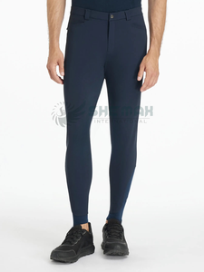 Pantalones de equitación para hombre, pantalones ecuestres duraderos con agarre reforzado en la rodilla, tejido elástico transpirable para práctica y eventos - Product Image 4