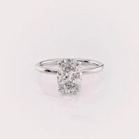 Bague de fiançailles et de mariage en diamant de laboratoire ovale certifié IGI avec halo caché en argent sterling 925 massif
