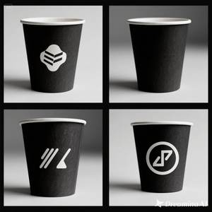 Vaso de papel negro ecológico con diseño impreso en blanco 16 oz 100 paquetes desechables y elegantes - Product Image 4
