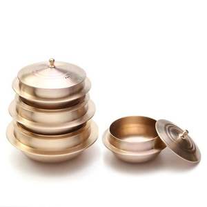 <b>Set</b> of 4 Gold Metallic Lidded Serving Bowls Elegant Decorative Bowls for Table Decor Weddings and Special for sale - Product Image 2