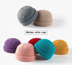 Bán Buôn Cá Tính Tùy Chỉnh Hip Hop Ánh Sáng Bảng Điều Chỉnh Đồng Bằng Mềm Ấm Đan Dành Cho Người Lớn Mùa Đông Beanie Hat 18 Màu Sắc Dưa Da <span class=keywords><strong>Cap</strong></span> Hat - Product Image 2