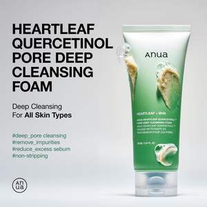 Limpiador Facial Coreano para el Cuidado de la Piel con BHA, Eliminador de Puntos Negros, Espuma Limpiadora Profunda de Poros con Quercetinol y Heartleaf de Anua, 150 ml - Product Image 3