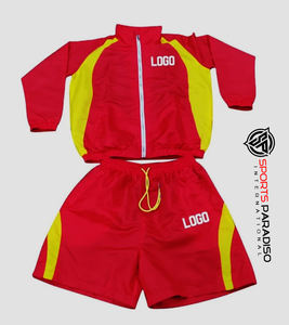 100% Polyester Custom Breathable Athletic Tracksuit Set <b>for</b> <b>Men</b> High Quality Waterproof <b>Jacket</b> Stand Front Thin Canvas Shorts - Product Image 1