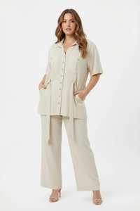 Nouvel ensemble deux pièces blazer et pantalon en lin et viscose grande taille pour femme 2026 pour l'exportation en gros - Product Image 4