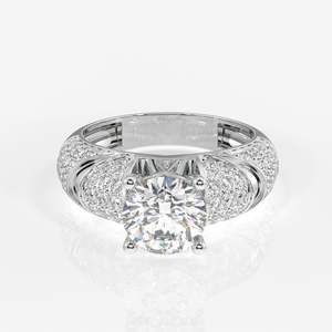 Round Cut Moissanite Diamond Cocktail <b>Ring</b> with 14K Gold Unique Style <b>for</b> <b>Men</b> and Women - Product Image 5