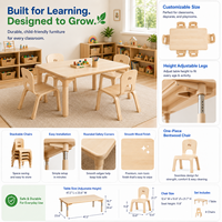 Chaises et tables Montessori en bois pour enfants, mobilier de classe pour les écoles maternelles, les garderies, les crèches, les centres de soins aux tout-petits