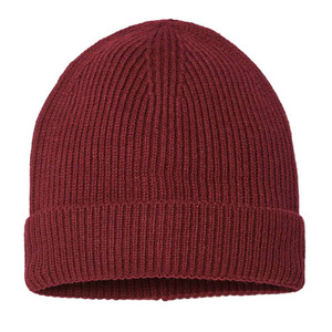 Gorro de punto con puños de costilla fina sostenible Unisex, gorro de invierno cálido con estilo de moda y gorro jacquard con logotipo personalizable - Product Image 1