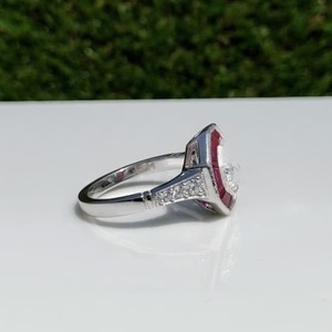 Hermoso Anillo de Compromiso de Plata 925 con Ónice Verde Tallado, Engaste Hexagonal Art Deco, Joyería Fina para Mujer, para Fiestas y Ocasiones Especiales - Product Image 3