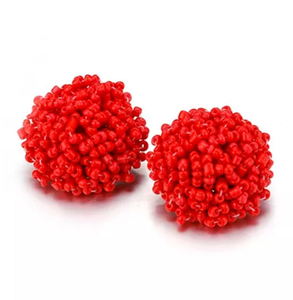 <b>Top</b> Selling Lightweight Handmade Seed Beads Stud <b>Earrings</b> Unique Custom Color Design Trendy Gift - Product Image 3