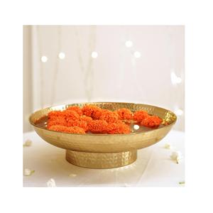 Bol rond décoratif en aluminium de luxe de style floral dessus de table de qualité supérieure décoratif et unique paix maison et restaurant - Product Image 1