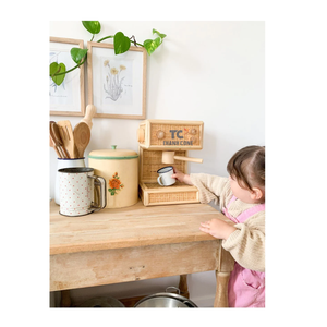 Haute qualité petit Barista enfants Machine à café jouet Mobile rotin meubles Vietnam approvisionnement en gros pour 2-4 & 5-7 ans - Product Image 2